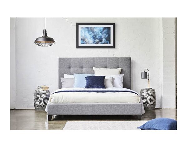 Melina Queen Bed - Light Beige